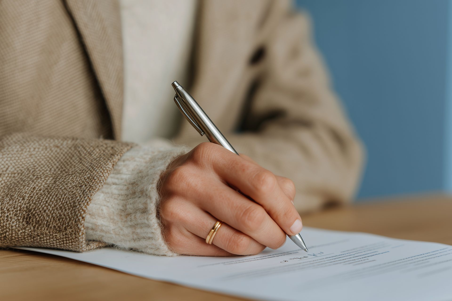 Educator writing notes for a literacy lesson