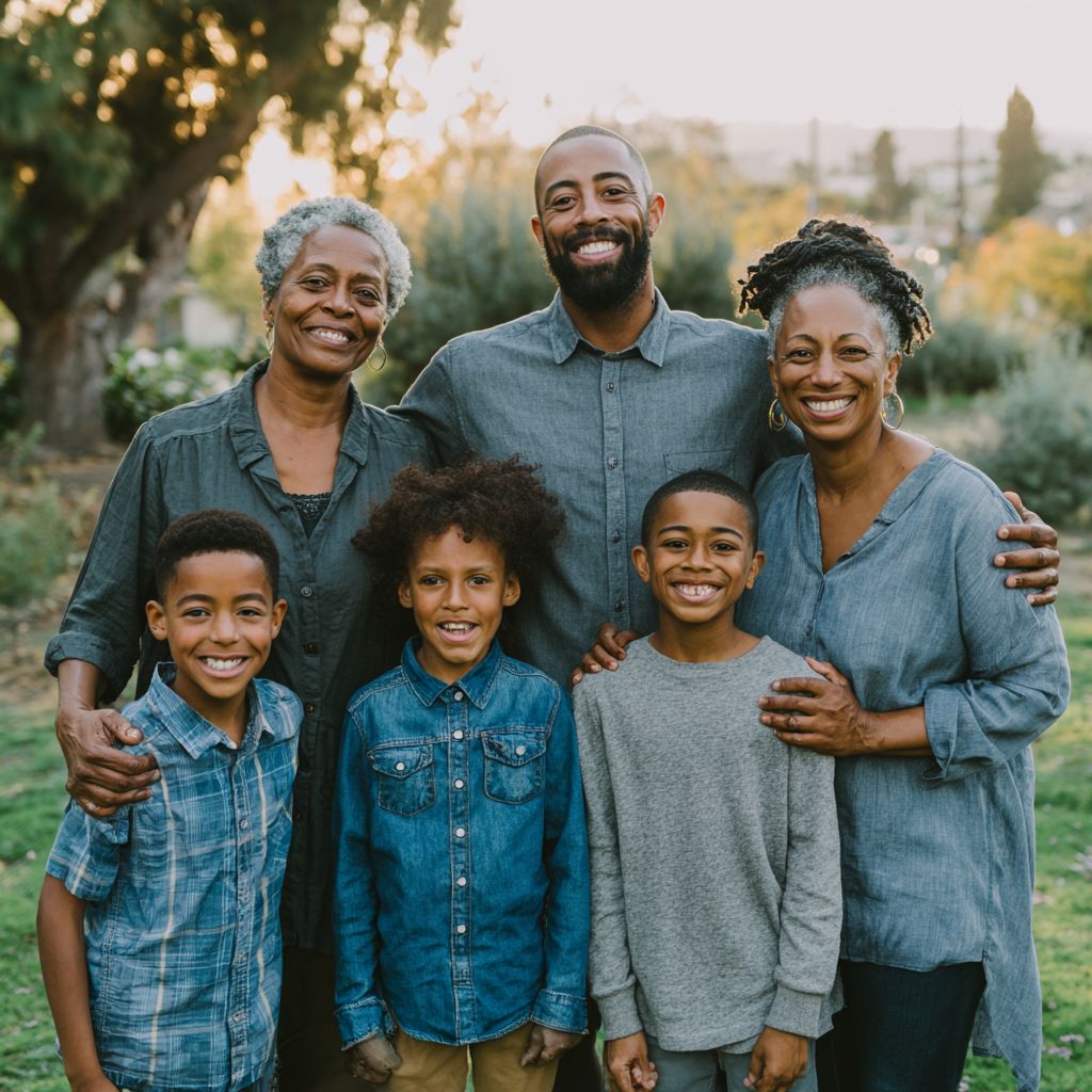 Families and children gathered in a bright outdoor setting