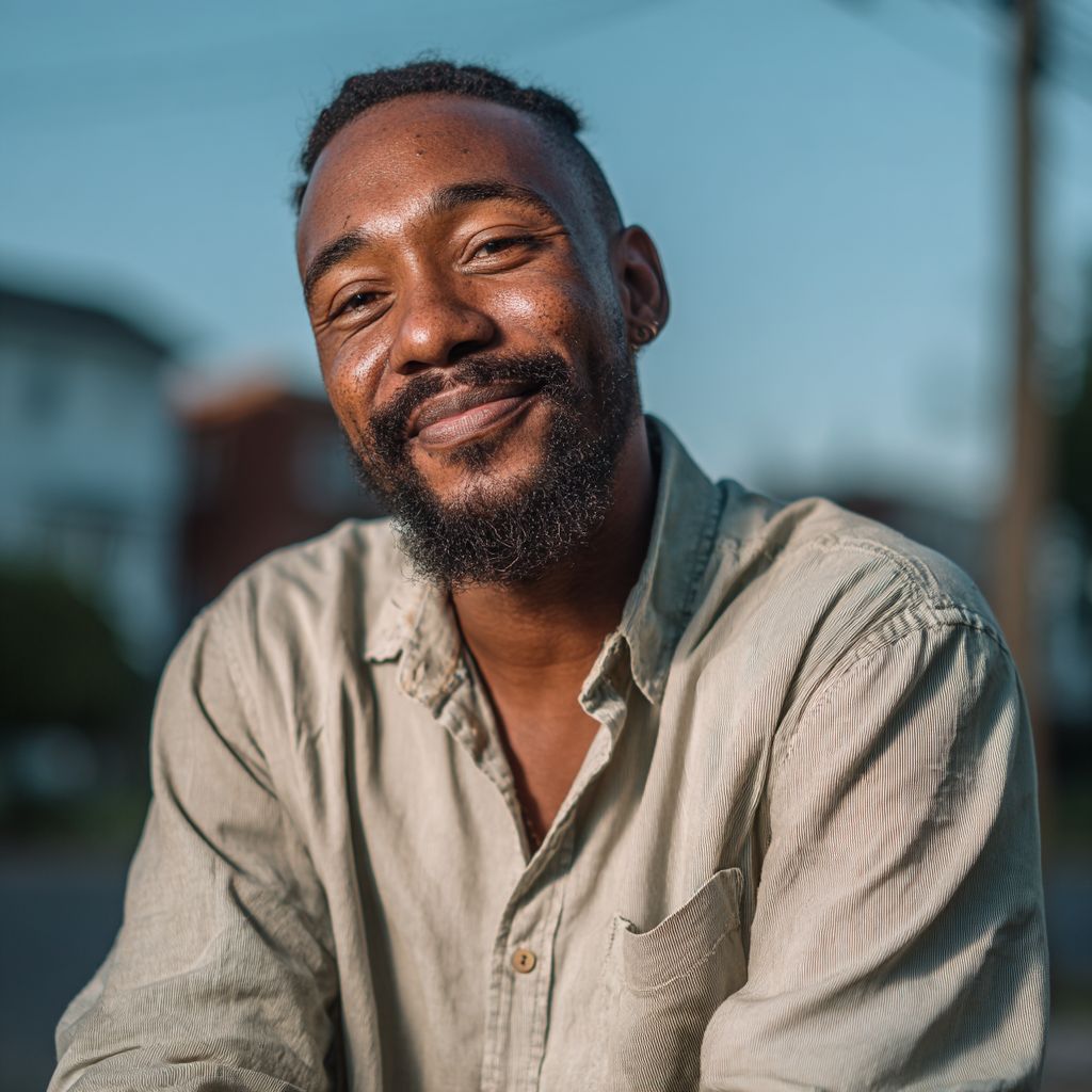 Community partner smiling outdoors