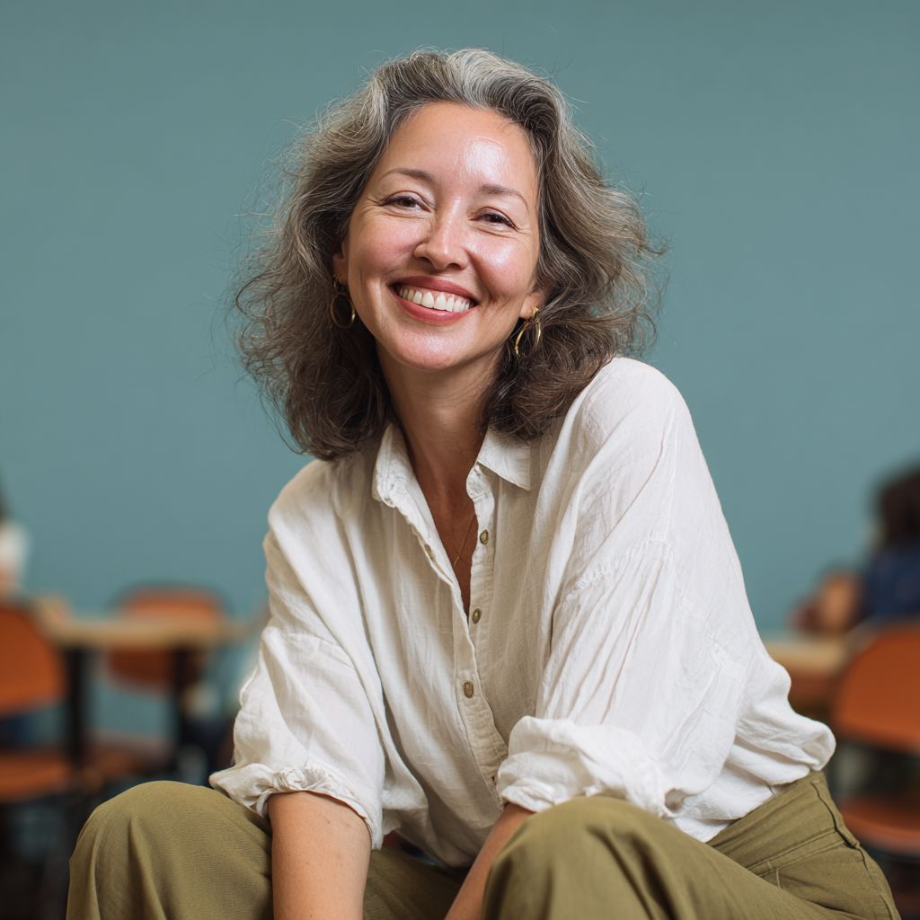 Volunteer smiling warmly